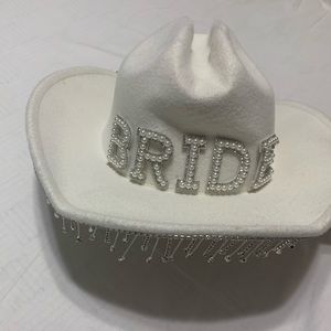 Bride cow boy hat